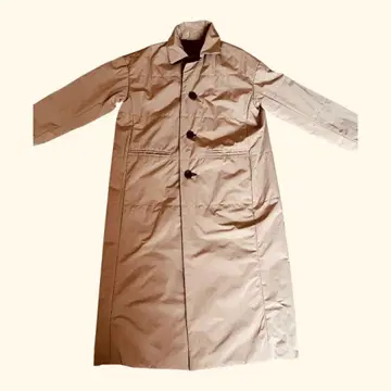 리버서블 롱 코트 베이지 네이비