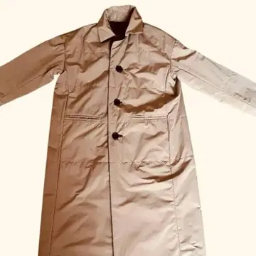 리버서블 롱 코트 베이지 네이비