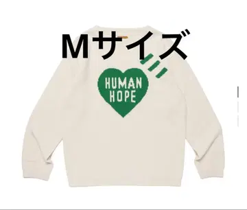 HUMAN HOPE 하트 프린트 니트 스웨터