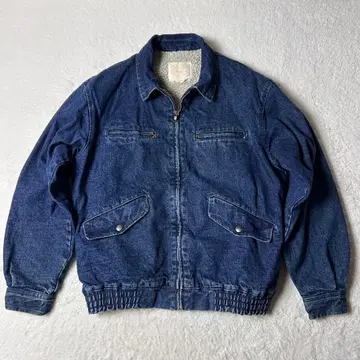 복슬복슬 풀 집업 데님 자켓 보아 안감 부착 구제 의류