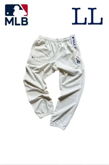 MLB LA 자수 맨투맨 팬츠 화이트 조거 팬츠 XL