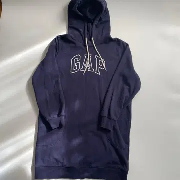 GAP 네이비 후드 부착 후드티 롱 기장 속기모