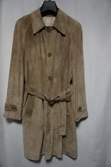 HAUTE 오토 카프 스웨이드 가죽 벨티드 코트 [ 사이즈 46 ]