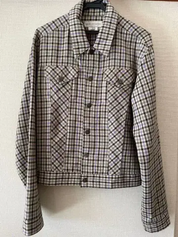 DRIES VAN NOTEN 체크 무늬 셔츠 블루종 M 사이즈