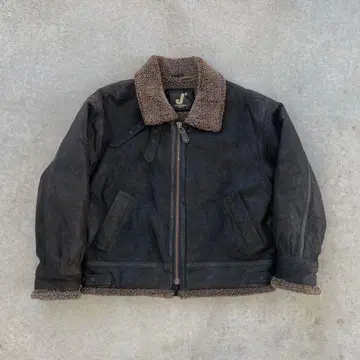 90s Mr.JUNKO JEANS 가죽 보아 자켓 코시노 준코