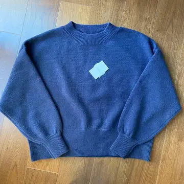 [ NOGLE ] 컬러 루즈 리브 니트 네이비