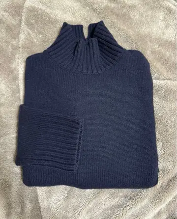 cinoh 하이넥 미들 게이지 니트 네이비