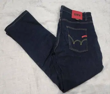 EDWIN 바이크용 다크 블루 데님 스트레이트