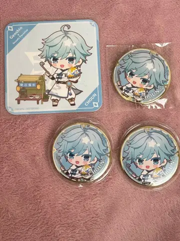 원신 스이파라 캔뱃지 코스터 중운 4세트