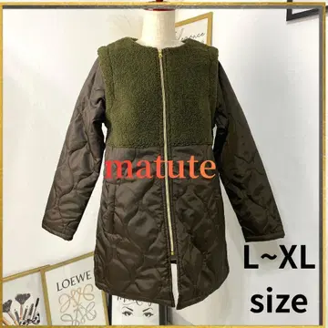 matute 소매 탈부착 가능한 2way 코트 퀼팅 보아 L XL 카키