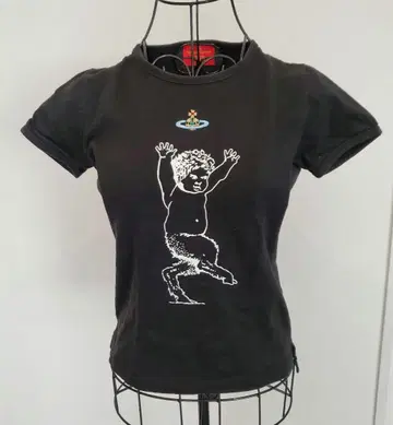 비비안 ORB x 티어 블랙 반팔 T셔츠 새상품급