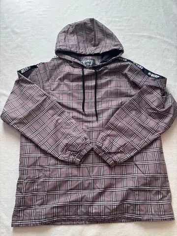 VESP  체크 무늬 후드 부착 후드티 M