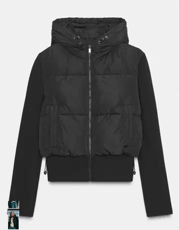 ZARA 후드 부착 퀼팅 자켓