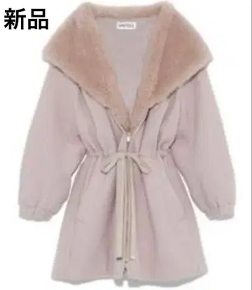 snidel 레이디 모즈 코트 후드 부착 모즈 코트 핑크