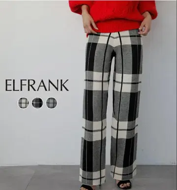 ELFRANK 체크 무늬 와이드 팬츠