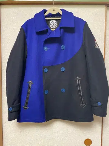 PUNK DRUNKERS 바이컬러 피코트 XL