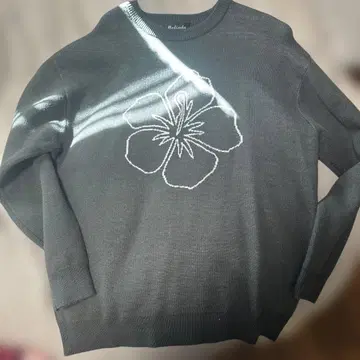 Belinda 다크 그레이 꽃 자수 니트