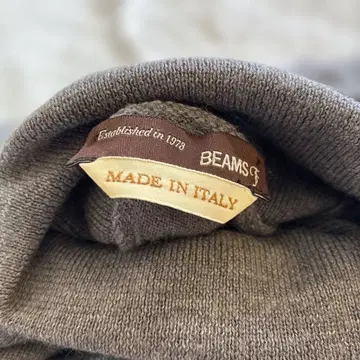 [새상품급] BEAMS F 메리노울 터틀 니트 그레이 MERINO