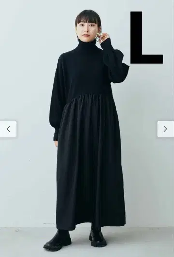 새상품급 펠리시모 MEDE19F 이소재 도킹 터틀넥 원피스