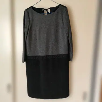 이소재 믹스 그레이 블랙 원피스