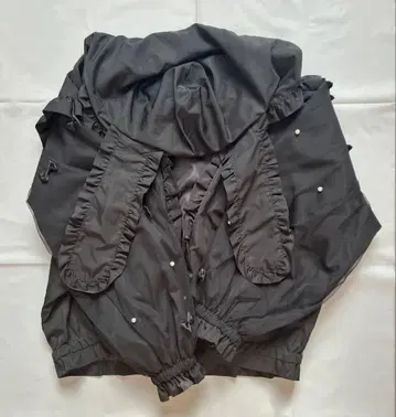 노에미 토끼 귀 후드 메니 펄 리본 블루종