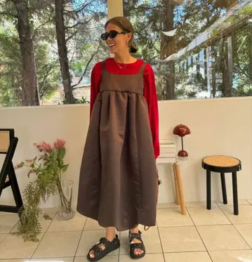 벌룬 실루엣 원피스 블랙