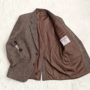 HARRIS TWEED 테일러드 자켓 호두 버튼 브라운 계열