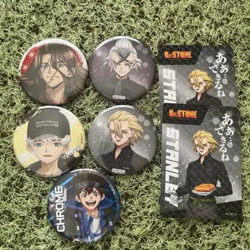 Dr.STONE 캔뱃지 5개 세트 스티커 포함