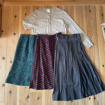 스커트 3장 세트 가디건 포함