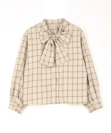 179/WG 리본 포함 체크 셔츠