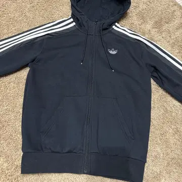 adidas 블랙 풀 집업 후드티 3라인