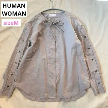 HUMAN WOMAN 소매 버튼 블라우스 그레이지 사이즈 M