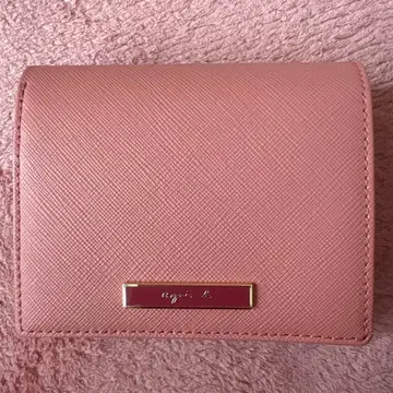 미사용 새상품 에네스베 이단 접이식 지갑 핑크