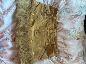 퍼가 달린 베이지 미니 스커트 S 사이즈 d.i.a