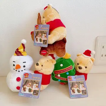 푸우 빛나는 크리스마스 키체인 마스코트 3