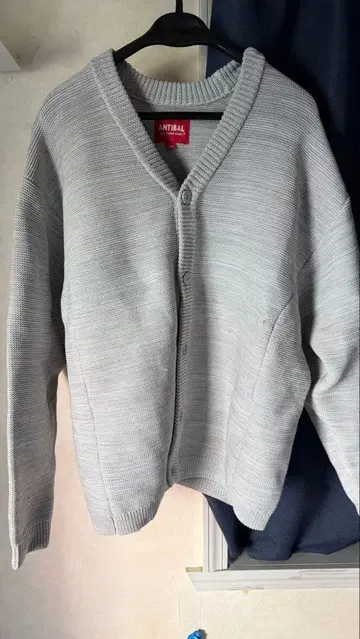 ANTIBAL 그레이 버튼 가디건 L