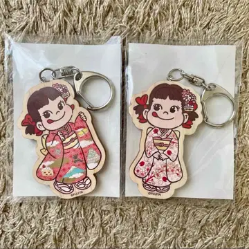 간사이 만박 한정판 기모노 페코짱 편백 키링 세트 FUJIYA