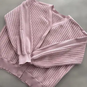 새상품급 Vin 리브 가디건 핑크