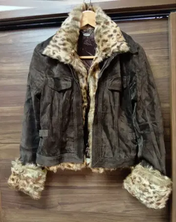 LOUNIE 스웨이드 자켓 38 레오파드 무늬 퍼