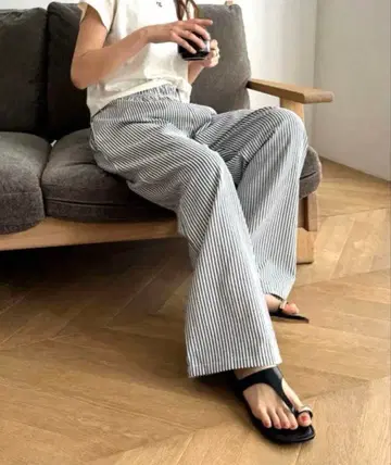 캐널진 canal jean 스트라이프 이지 팬츠 그레이