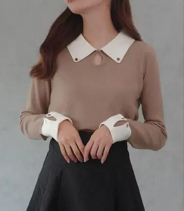 바이컬러 니트탑, JUNOAH / 주노아