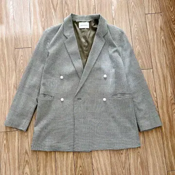[ ADAM ET ROPE ] 그레이 체크 무늬 테일러드 자켓