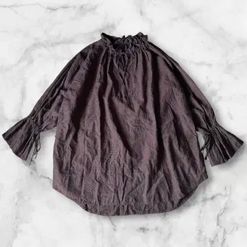 ichi 이치 오버 블라우스 자수 프릴 칼라 블라우스