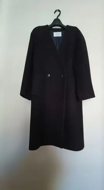 FRAMeWORK 네이비 노카라 롱 코트 36