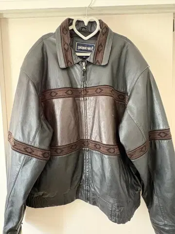 Saguaro West 가죽 자켓 다크 브라운 자수