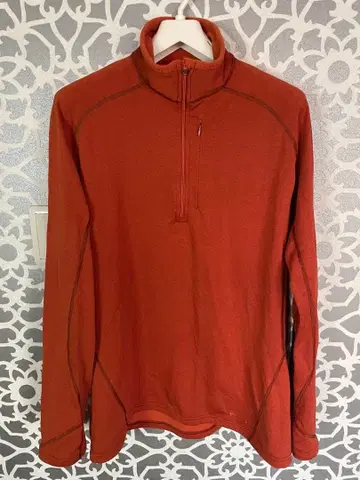 patagonia 남성용 하프 지퍼 티셔츠 M 오렌지