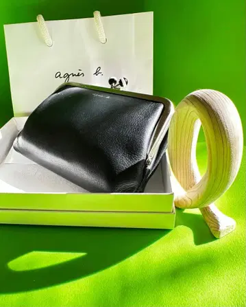 색상 블랙 agnes b. [새상품급] 에네스베 가마구치 접이식 지갑