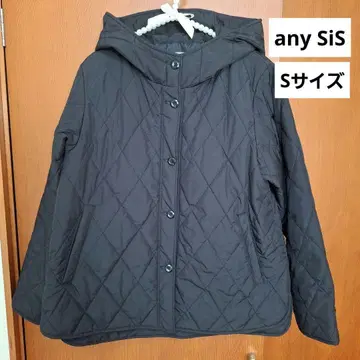 [ 새상품급 ] any SiS 퀼팅 자켓 후드 부착 블랙 S 사이즈