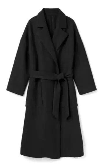 GRL 블랙 롱 코트 벨트 포함