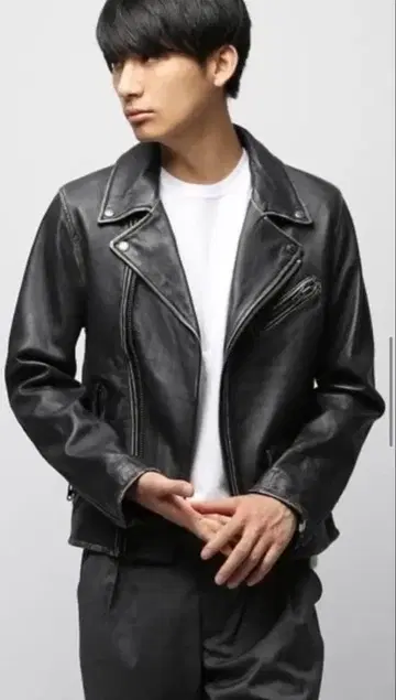 VANQUISH 가죽 라이더 자켓